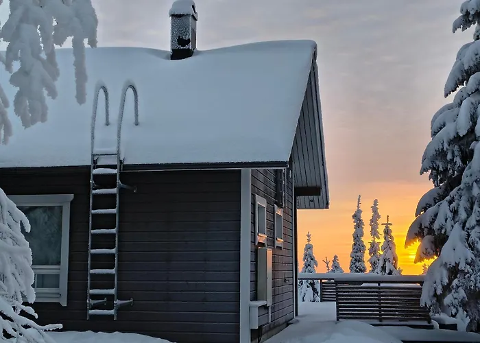 Hietavilla Borealis - Hot Tube - Sauna - Fireplace - 11kw Ev-refuel - Landscape View - Silence - Free Wifi 루카